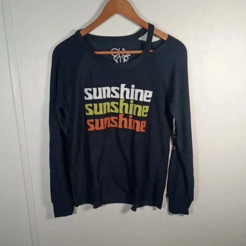Chaser "sunshine" Graphic print logo ripped shoulder size Medium women